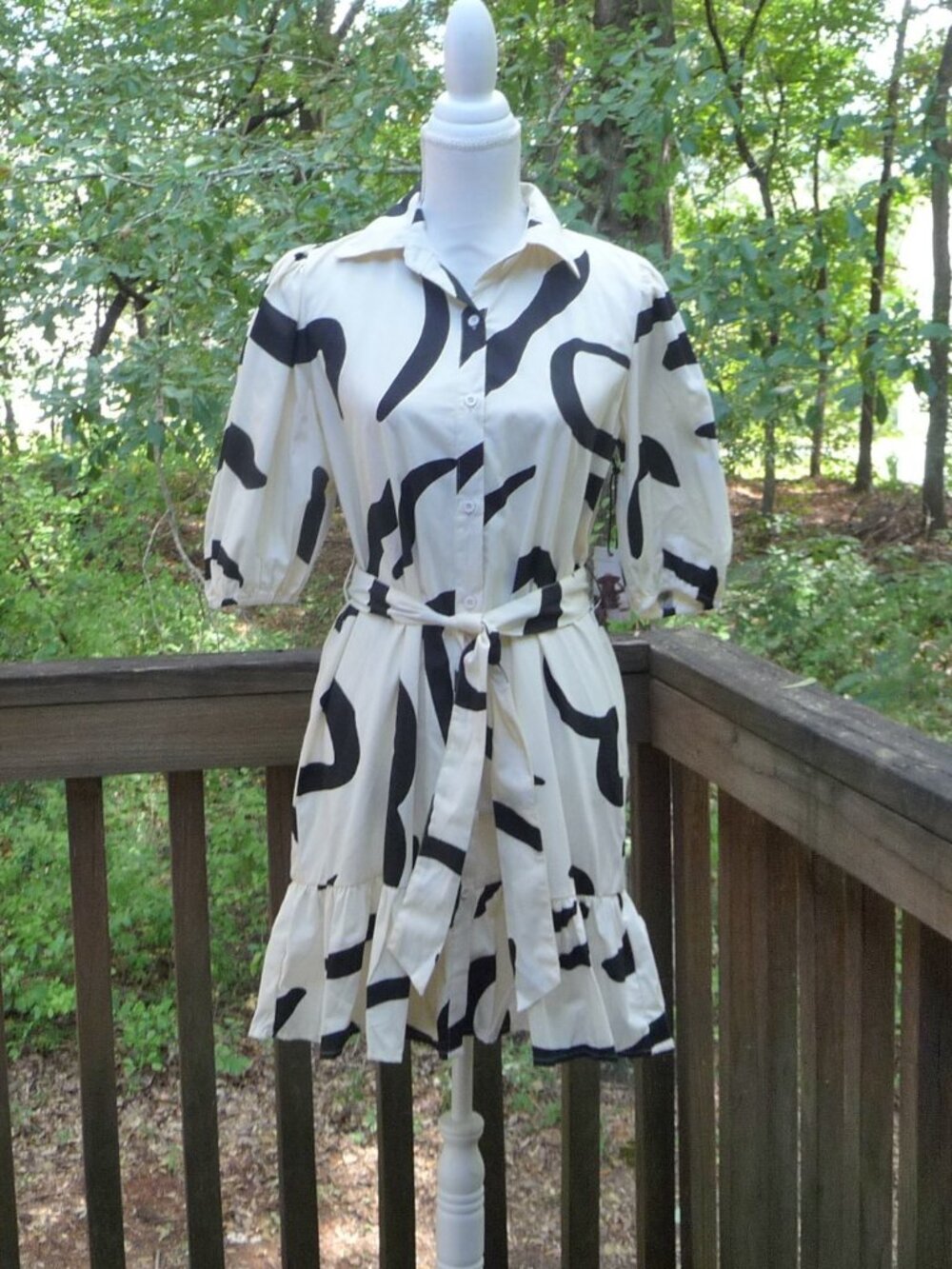 Sincerely Jules Cotton Shirt Dress Small Belted Mini  D
